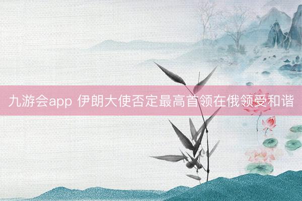 九游会app 伊朗大使否定最高首领在俄领受和谐