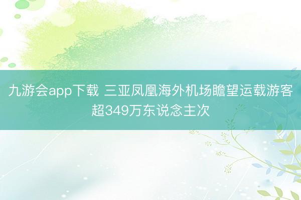 九游会app下载 三亚凤凰海外机场瞻望运载游客超349万东说念主次